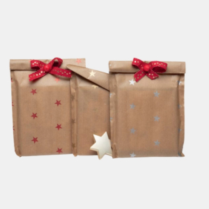 buste regalo in carta sealing avana con stelline