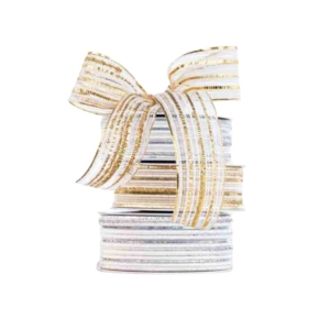 nastro bianco oro tessuto